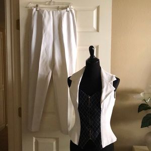 Soft fitted cotton piquets pantsuit